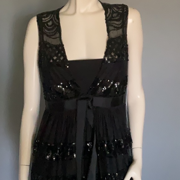 NWT REDValentino Black Sequin MIDI Dress Size 44 US 8 - Picture 2 of 13